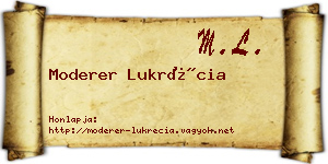 Moderer Lukrécia névjegykártya